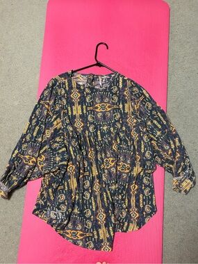 Women’s' Boho Patterned Tunic Top - Navy & Mu